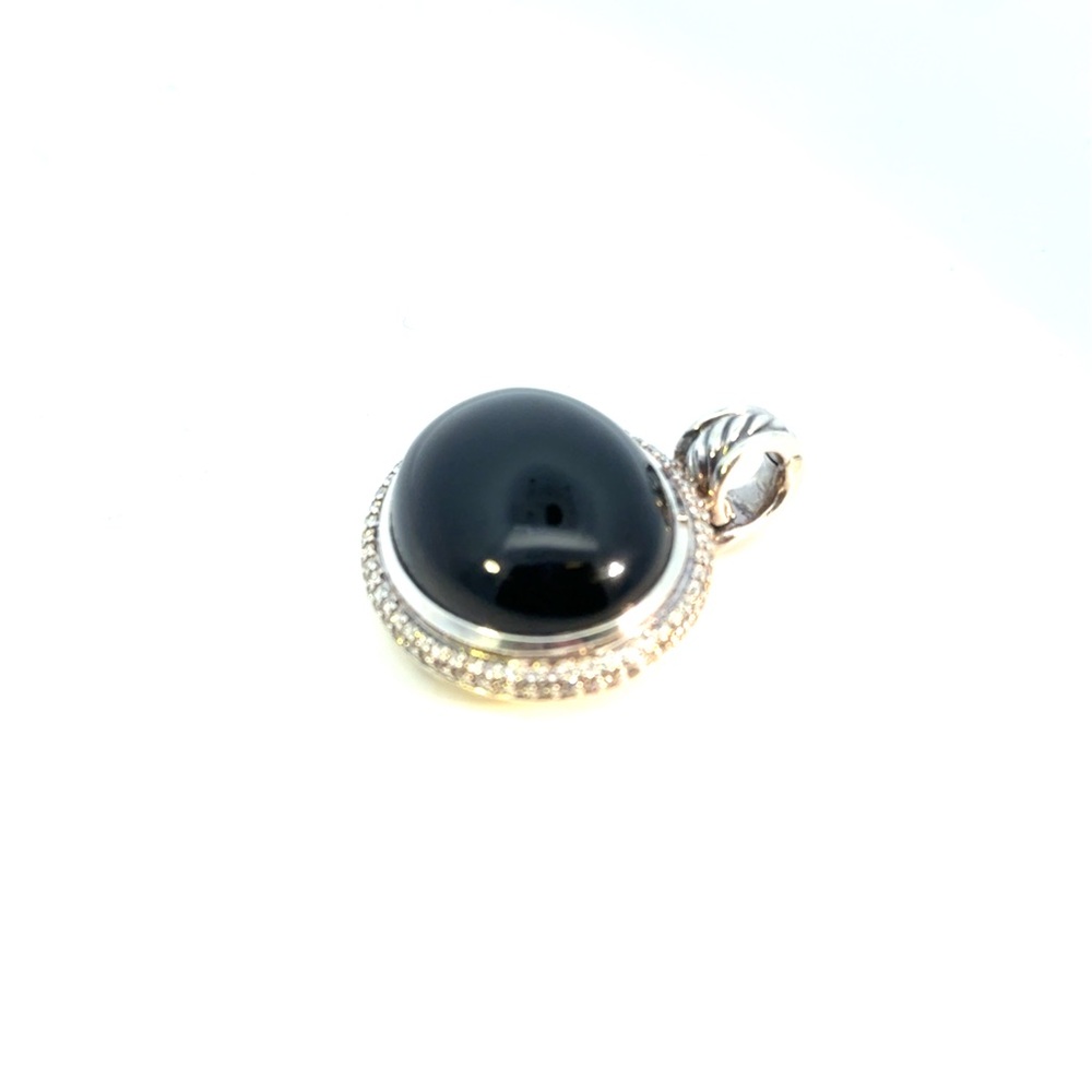 David Yurman Black Onyx & Diamond Pendant in Sterling Silver